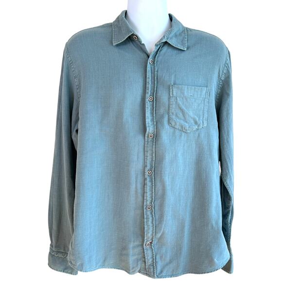 Carbon 2 Cobalt Mens Cotton Button Down Shirt Blue Size Medium Gorpcore Outdoors - Picture 1 of 7